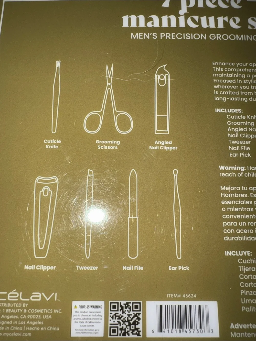 Célavi 7-Piece Men's Manicure Set – Black